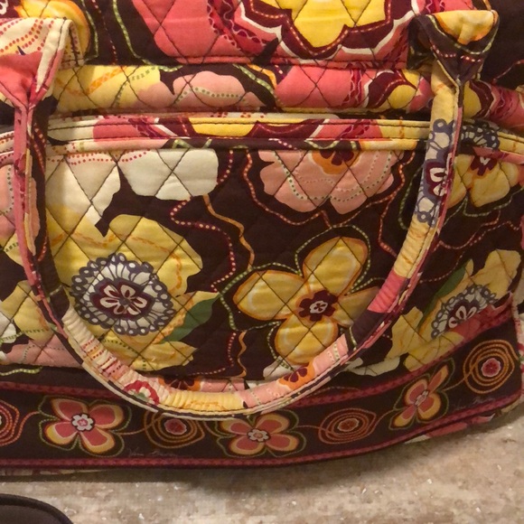 Vera Bradley Floral Quilted Bag - Brown, Yellow, Pink - Picture 2 of 13